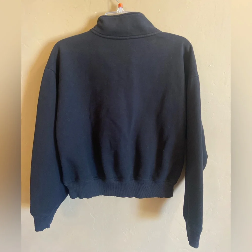 VS Pink qtr zip crop black sweatshirt SIZE XS